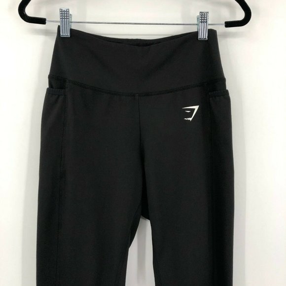 Gymshark Dreamy Sculpture Side Pockets Athletic Yoga Leggings Black Womens S - Picture 2 of 7